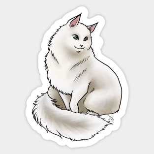 Cat - Siberian - White Sticker